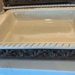 Gracious Goods (GG) Collection- Acanthus Leaf Cream baker 12 x 8